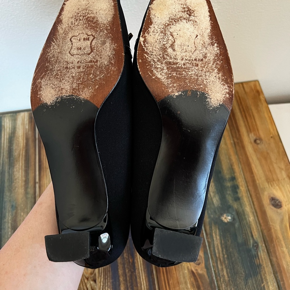 Stuart Weitzman Black Fabric Low Heel Size 8m - image 6